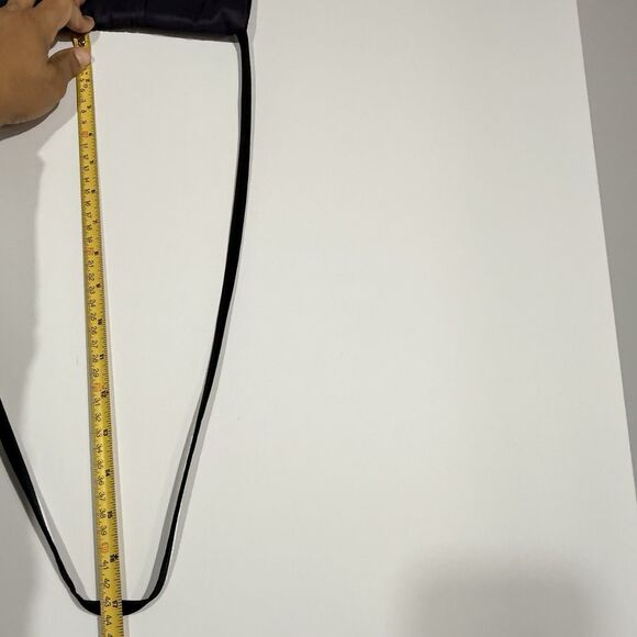 Women Satin Crossbody Shoulder Bag Dark Blue Fold Over Flap 11x12 in - Picture 15 of 16